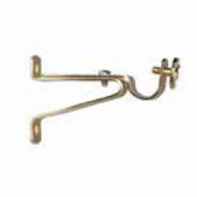 Cafe Rod Bracket, Brass, 9/16-In., One Pair
