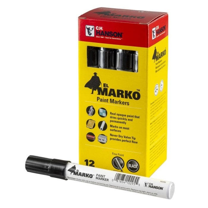 C.H. Hanson El Marko Paint Marker-Black (12 pack)
