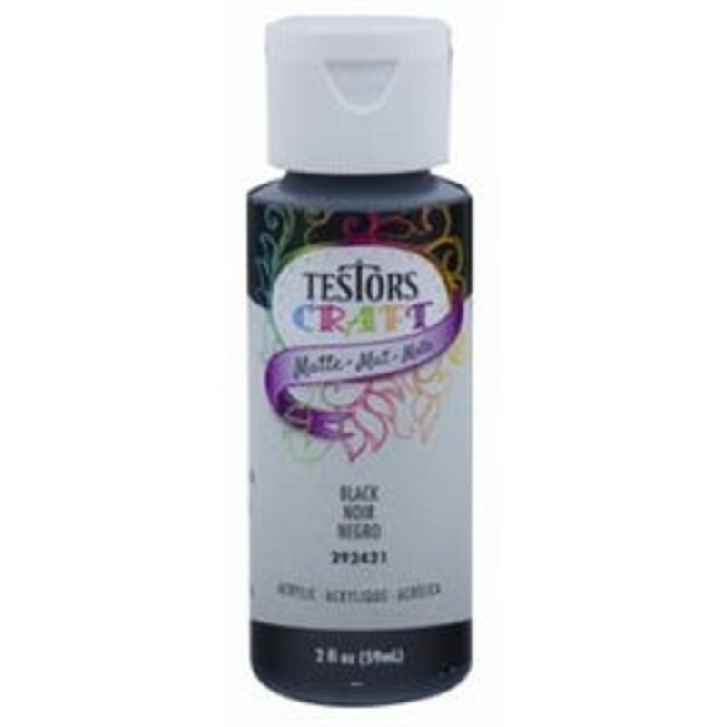 Acrylic Craft Paint, Matte Black, 2-oz.
