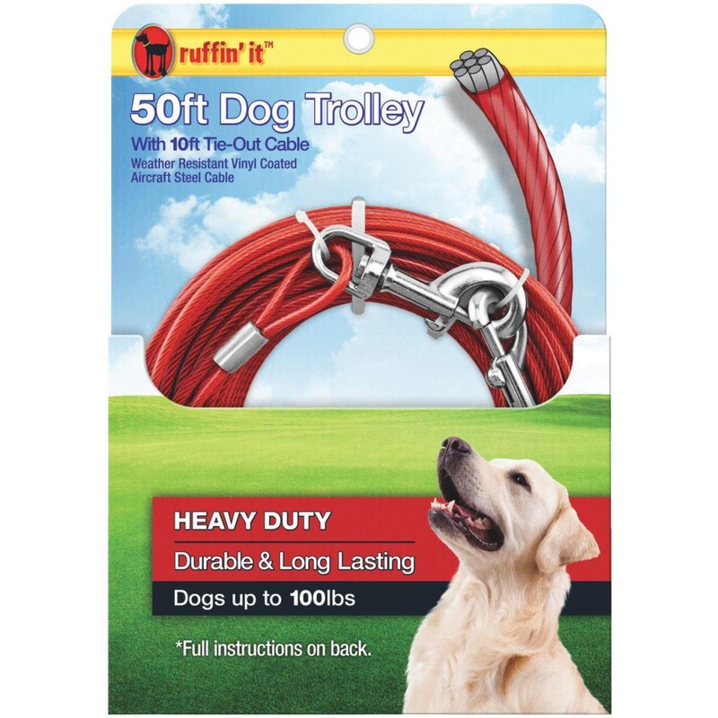 Westminster Pet Ruffin’ it 50 Ft. Red Steel Dog Cable Trolley