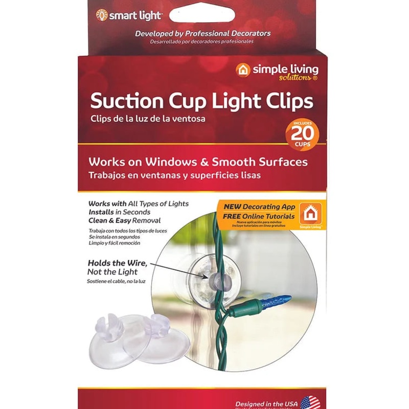 Simple Living Solutions Suction Cup Light Clips