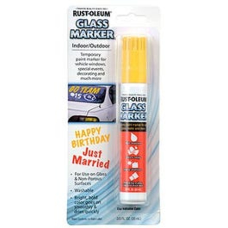 Temporary Glass Marker, Yellow, 2/3-oz.