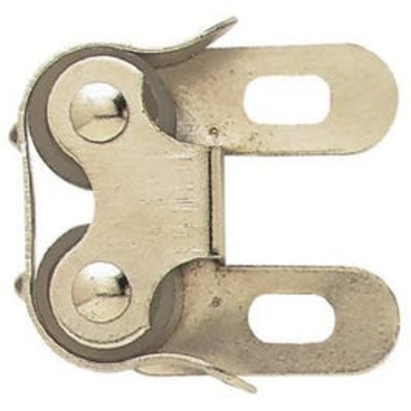 Cabinet Catch, Double Roller “C” Clip, Nickel-Plated, 1-In.