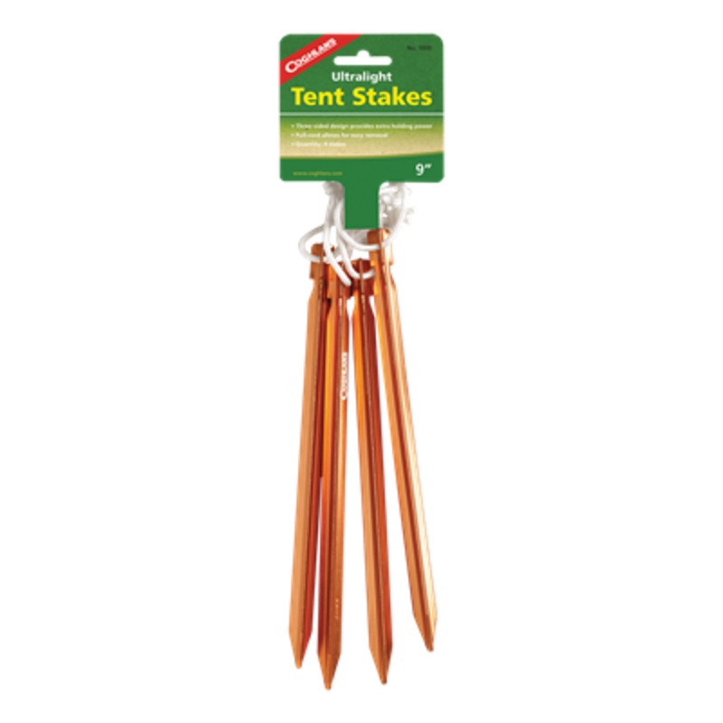 Coghlans Ultralight Tent Stakes – 9″ – 4 Pack